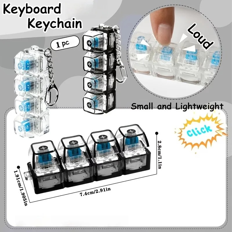 LED 키보드 키체인 피젯 장난감, 크리스탈 클리커 감 - Electronics Gadgets For Kids 리뷰 및 가격