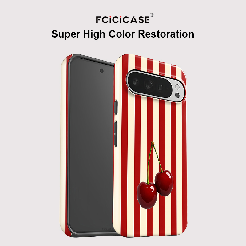 Fcicicase 체리 스트라이프 패턴 휴대폰 케이스  - Google Pixel 9 Pro 리뷰 및 가격